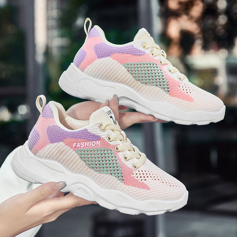 AurafitCasual Colorblock Lace-up Sneakers Women Versatile
