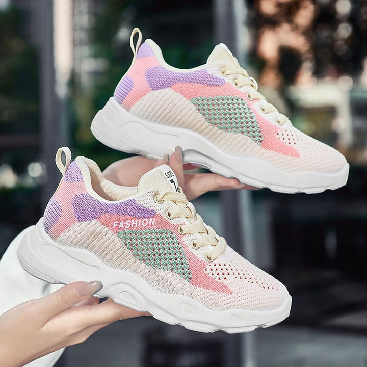 AurafitCasual Colorblock Lace-up Sneakers Women Versatile