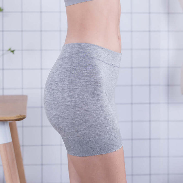 Aurafit tres cuartos leggings grises, cómodos y elegantes para fitness y uso diario.