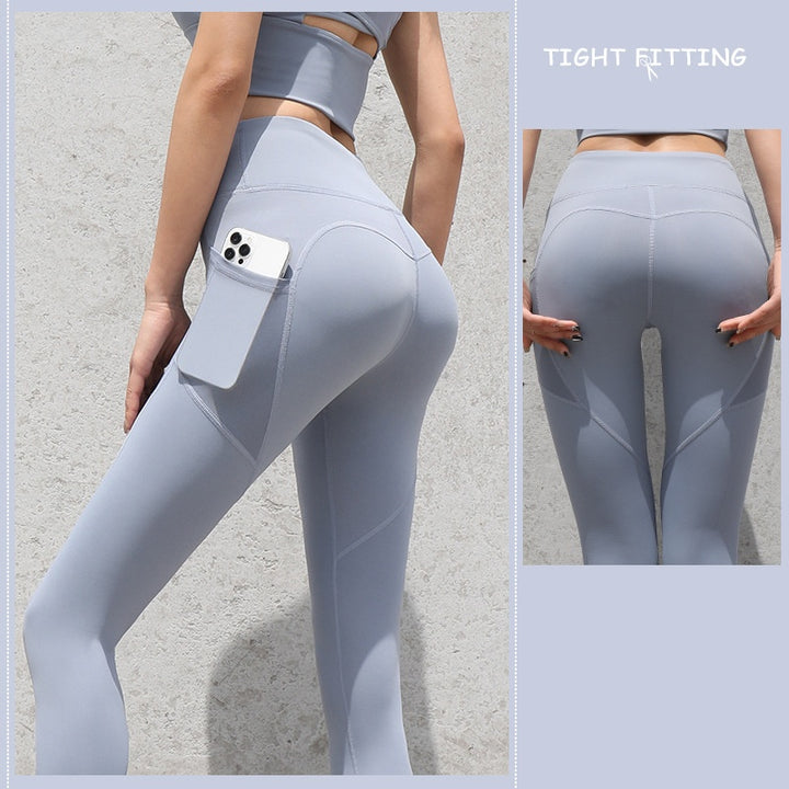 Aurafit Gym Sport Seamless Leggings With Pockets Push Up High