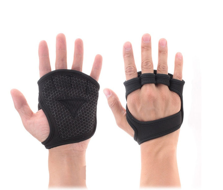 Aurafit Black Breathable Weightlifting Sports Gym Half Finger 