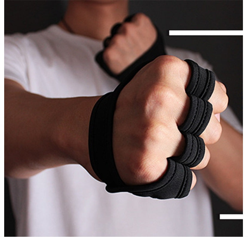 Aurafit Black Breathable Weightlifting Sports Gym Half Finger 