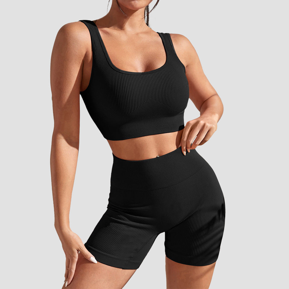 Aurafit Sports Suit Fitness Clothes Tight Sexy Short Sleeve