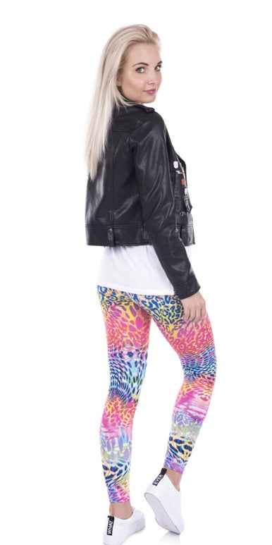 Aurafit ladies leggings front view showing slim fit and high waist design