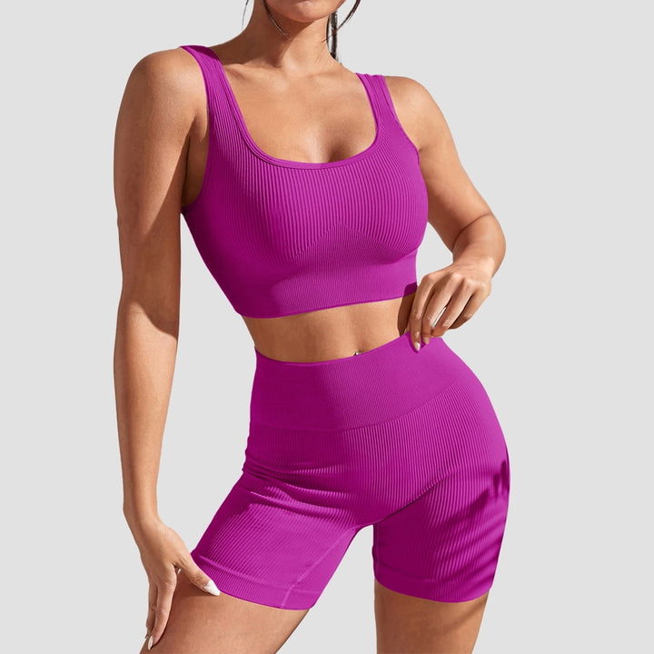 Aurafit Sports Suit Fitness Clothes Tight Sexy Short Sleeve