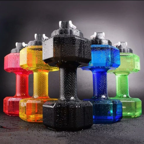 Aurafit Creative Dumbbell Fitness Water Bottle Filled Cup