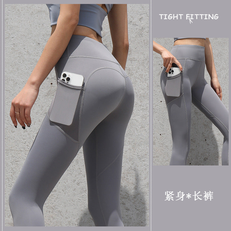 Aurafit Gym Sport Seamless Leggings With Pockets Push Up High