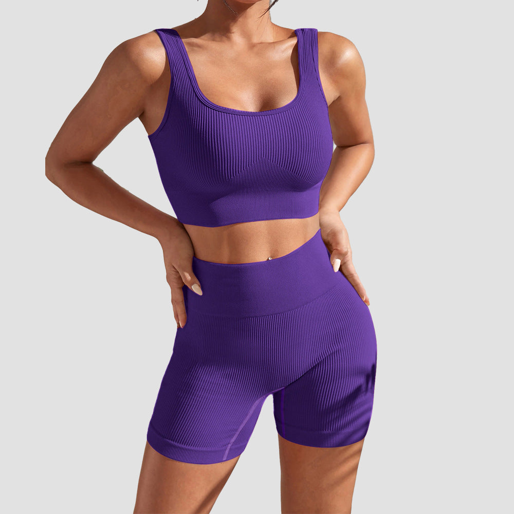 Aurafit Sports Suit Fitness Clothes Tight Sexy Short Sleeve