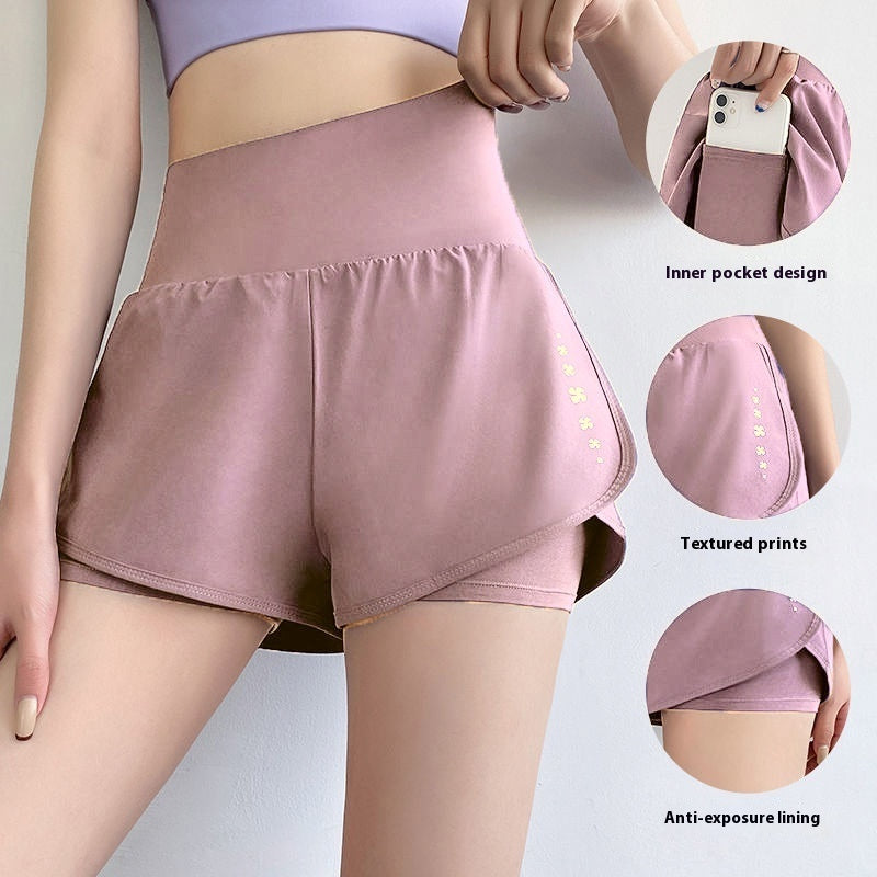 Aurafit Yoga Clothes Pocket Sports Shorts Women&
