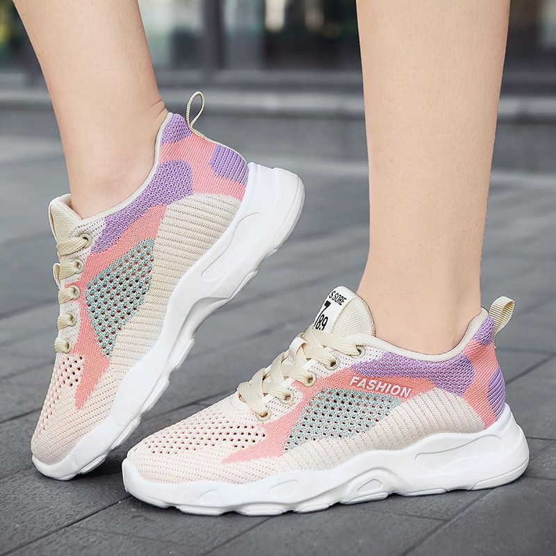 AurafitCasual Colorblock Lace-up Sneakers Women Versatile