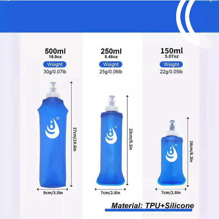 Aurafit Sports Soft Water Bottle Silicone Mouthpiece Fitness Cycling