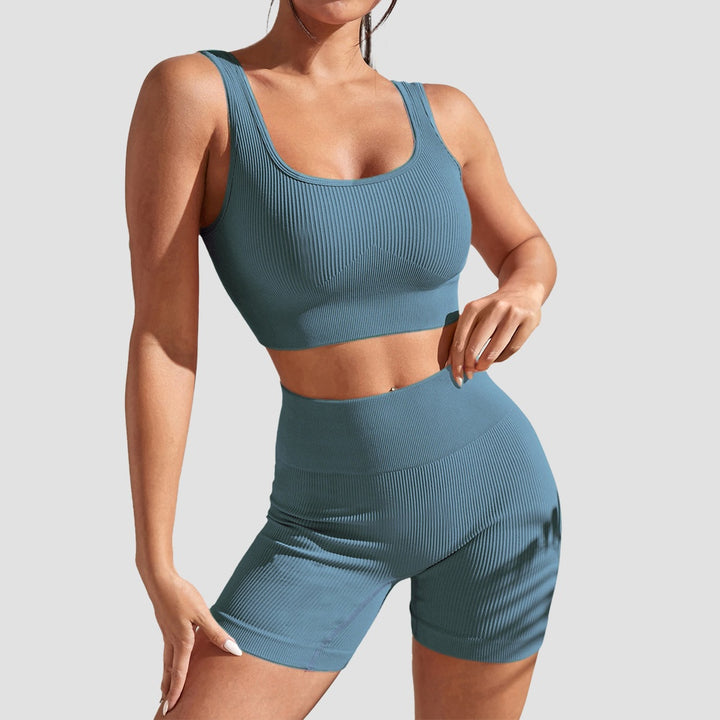 Aurafit Sports Suit Fitness Clothes Tight Sexy Short Sleeve