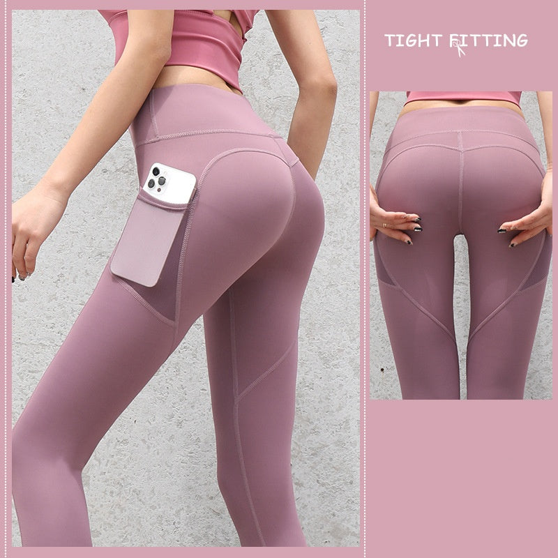 Aurafit Gym Sport Seamless Leggings With Pockets Push Up High