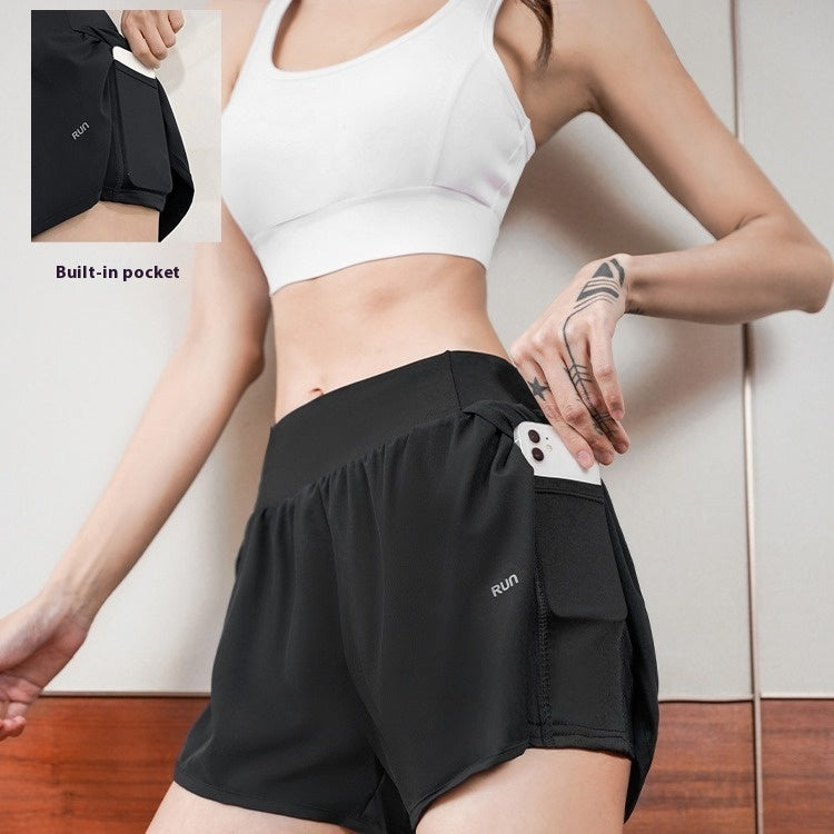 Aurafit Yoga Clothes Pocket Sports Shorts Women&