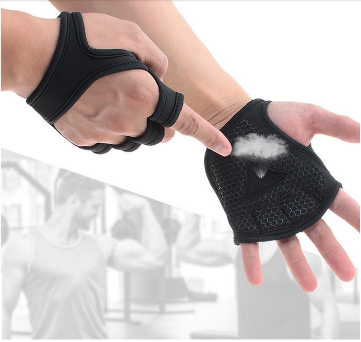 Aurafit Black Breathable Weightlifting Sports Gym Half Finger 
