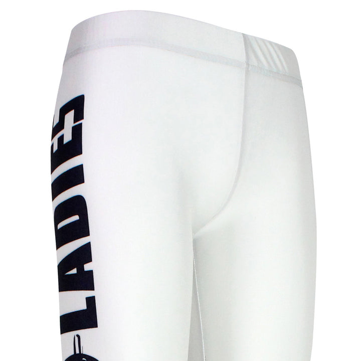 Leggings Aurafit Hardcore Ladies en color blanco, con diseño llamativo, ideales para entrenamiento y confort.