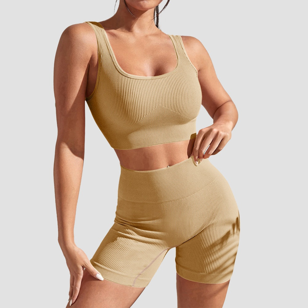 Aurafit Sports Suit Fitness Clothes Tight Sexy Short Sleeve