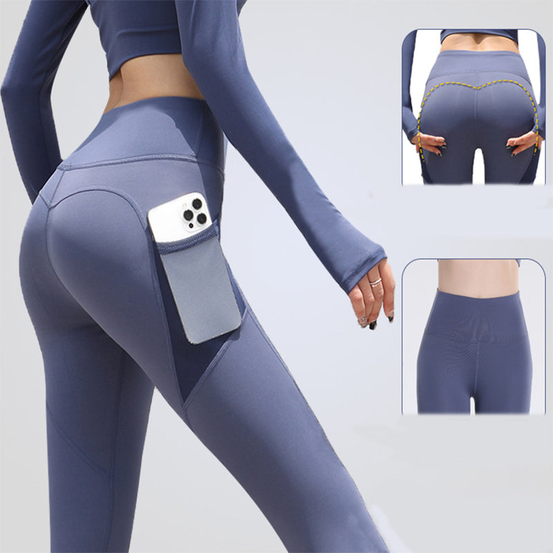 Aurafit Gym Sport Seamless Leggings With Pockets Push Up High