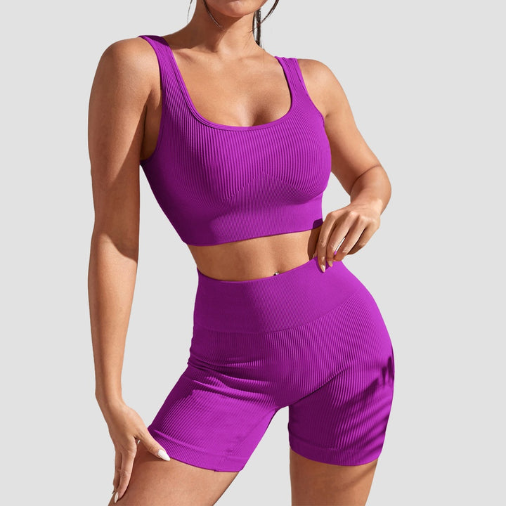 Aurafit Sports Suit Fitness Clothes Tight Sexy Short Sleeve