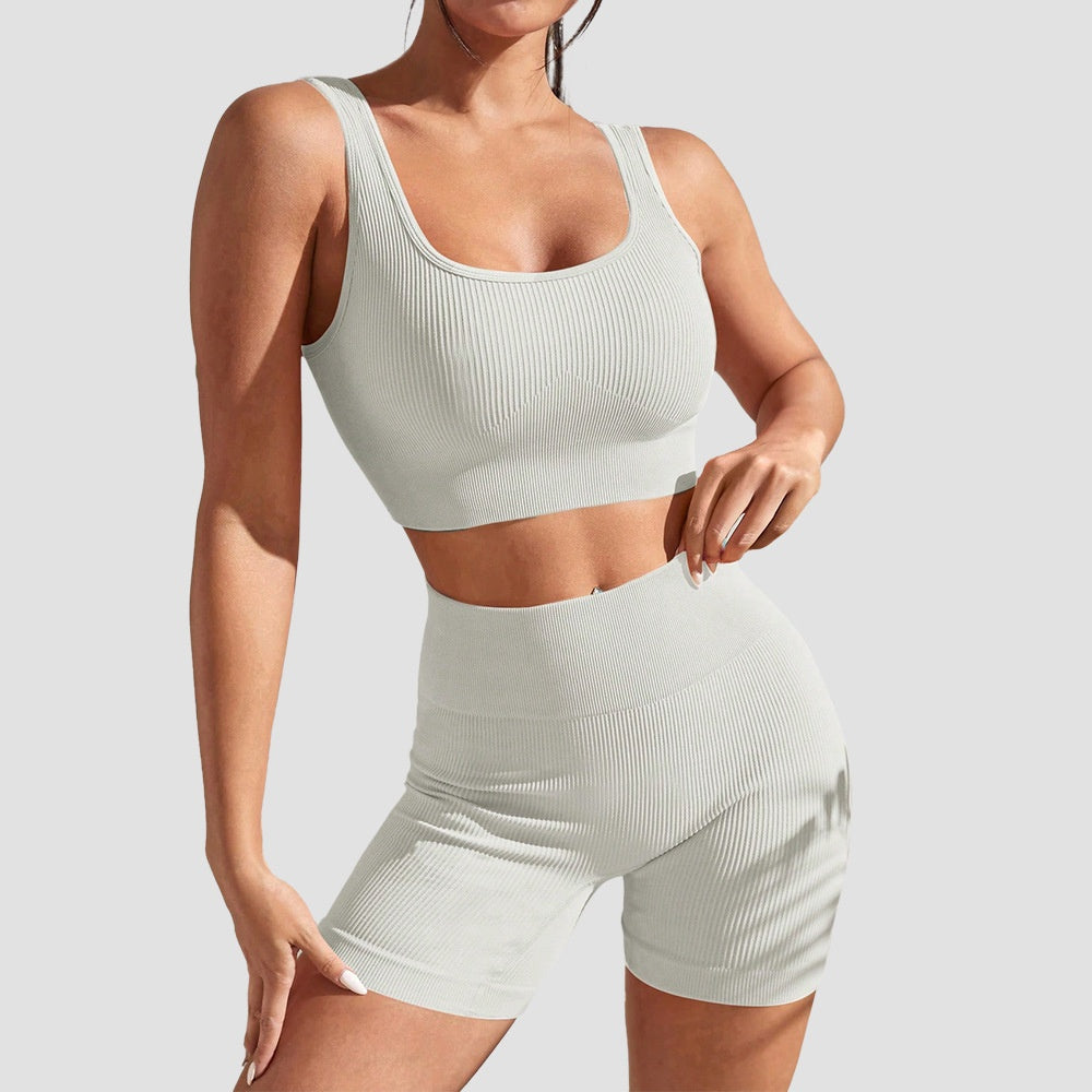 Aurafit Sports Suit Fitness Clothes Tight Sexy Short Sleeve