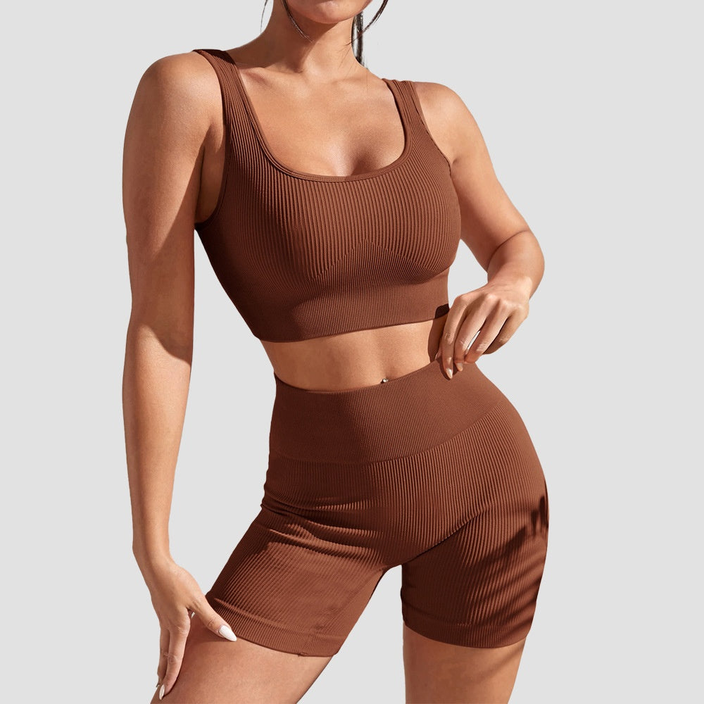 Aurafit Sports Suit Fitness Clothes Tight Sexy Short Sleeve