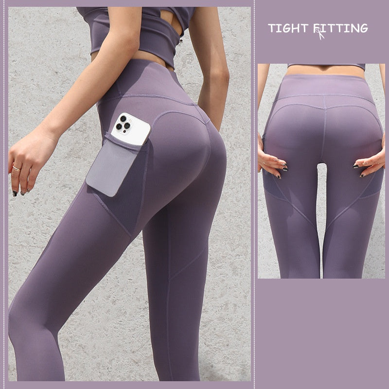 Aurafit Gym Sport Seamless Leggings With Pockets Push Up High