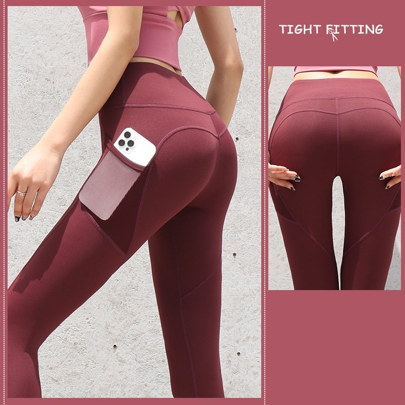Aurafit Gym Sport Seamless Leggings With Pockets Push Up High
