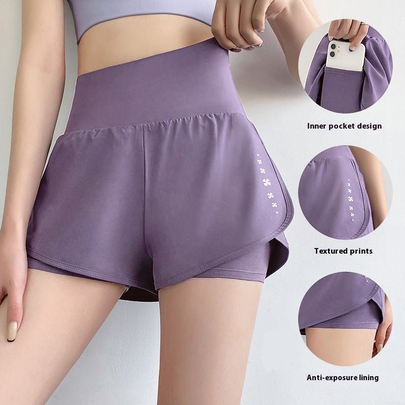 Aurafit Yoga Clothes Pocket Sports Shorts Women&