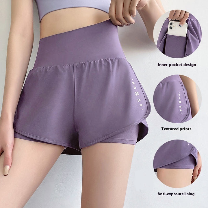 Aurafit Yoga Clothes Pocket Sports Shorts Women&