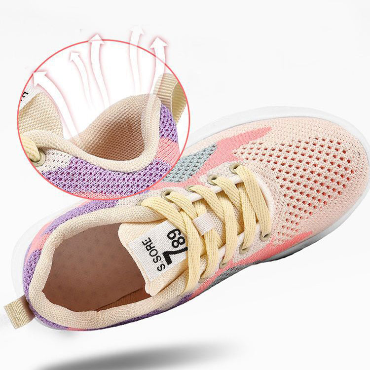 AurafitCasual Colorblock Lace-up Sneakers Women Versatile