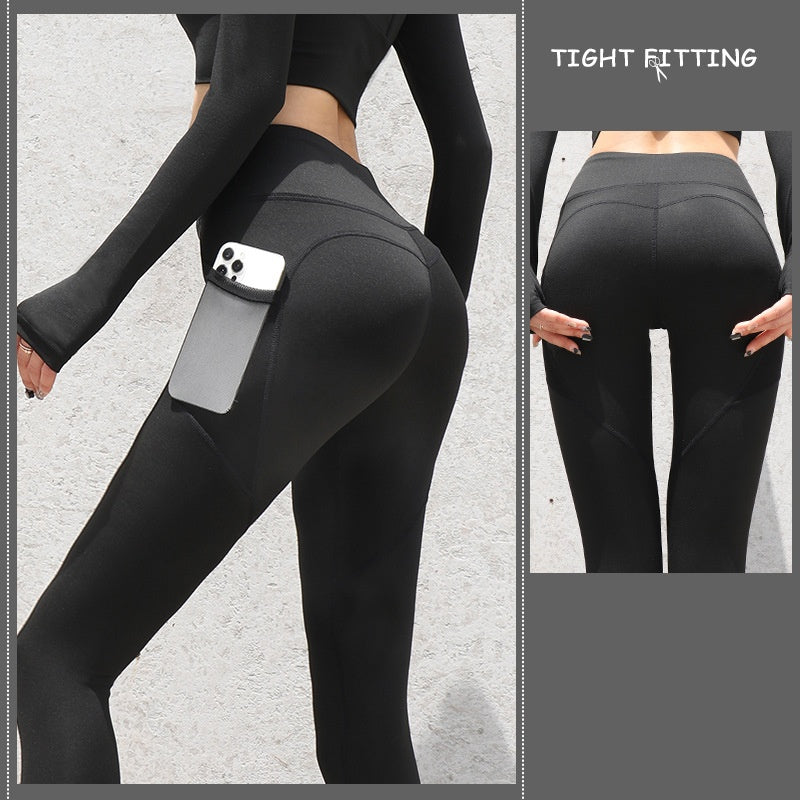 Aurafit Gym Sport Seamless Leggings With Pockets Push Up High
